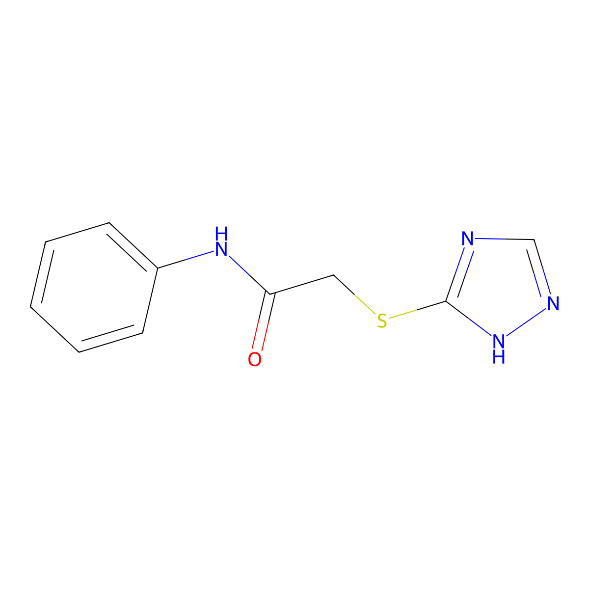 N-phenyl-2-(1H-1,2,4-triazol-5-ylsulfanyl)acetamide molecular structure, CAS 24706-71-6