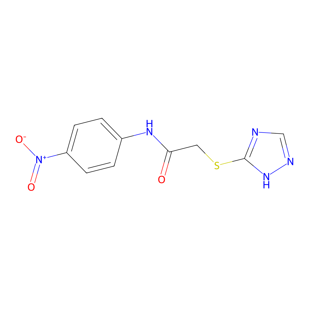 N-(4-nitrophenyl)-2-(1H-1,2,4-triazol-5-ylsulfanyl)acetamide molecular structure, CAS 24706-79-4