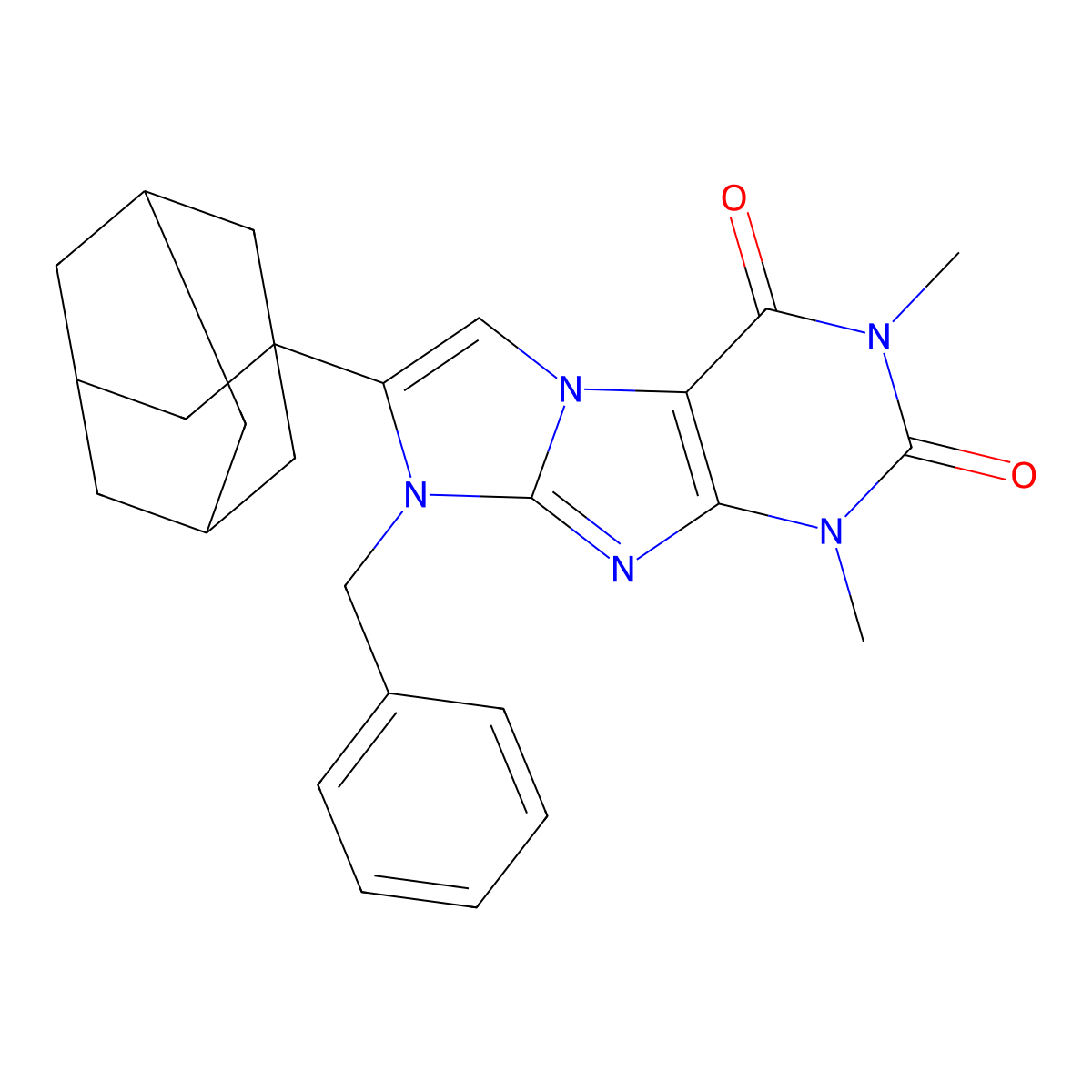 7-(1-Adamantyl)-6-benzyl-2,4-dimethylpurino[7,8-a]imidazole-1,3-dione molecular structure, CAS 247062-09-5