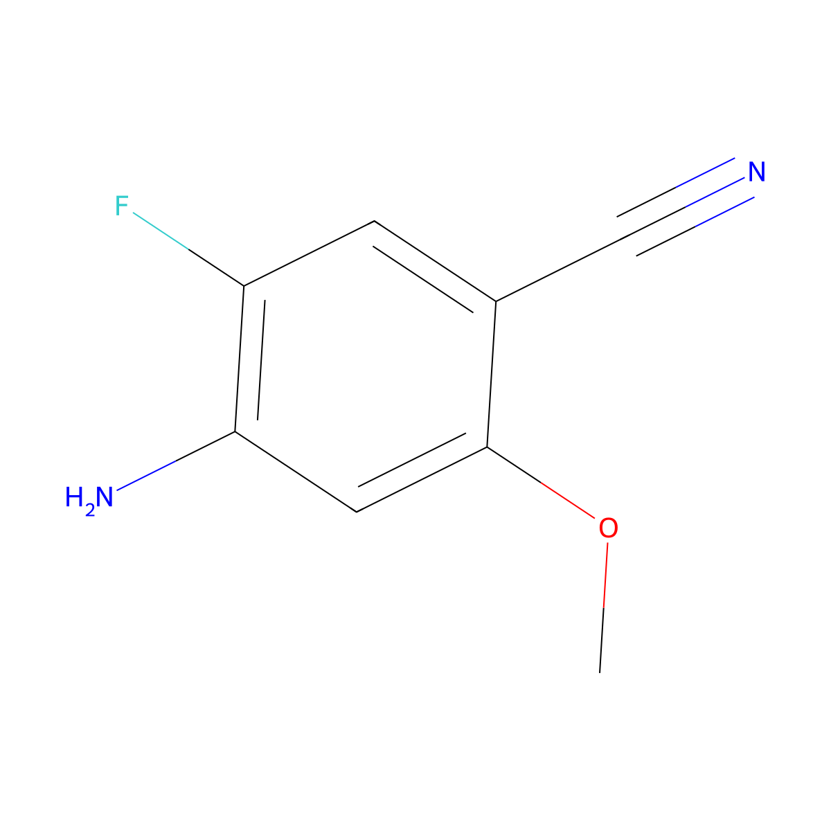 4-Amino-5-fluoro-2-methoxybenzonitrile molecular structure, CAS 247071-37-0
