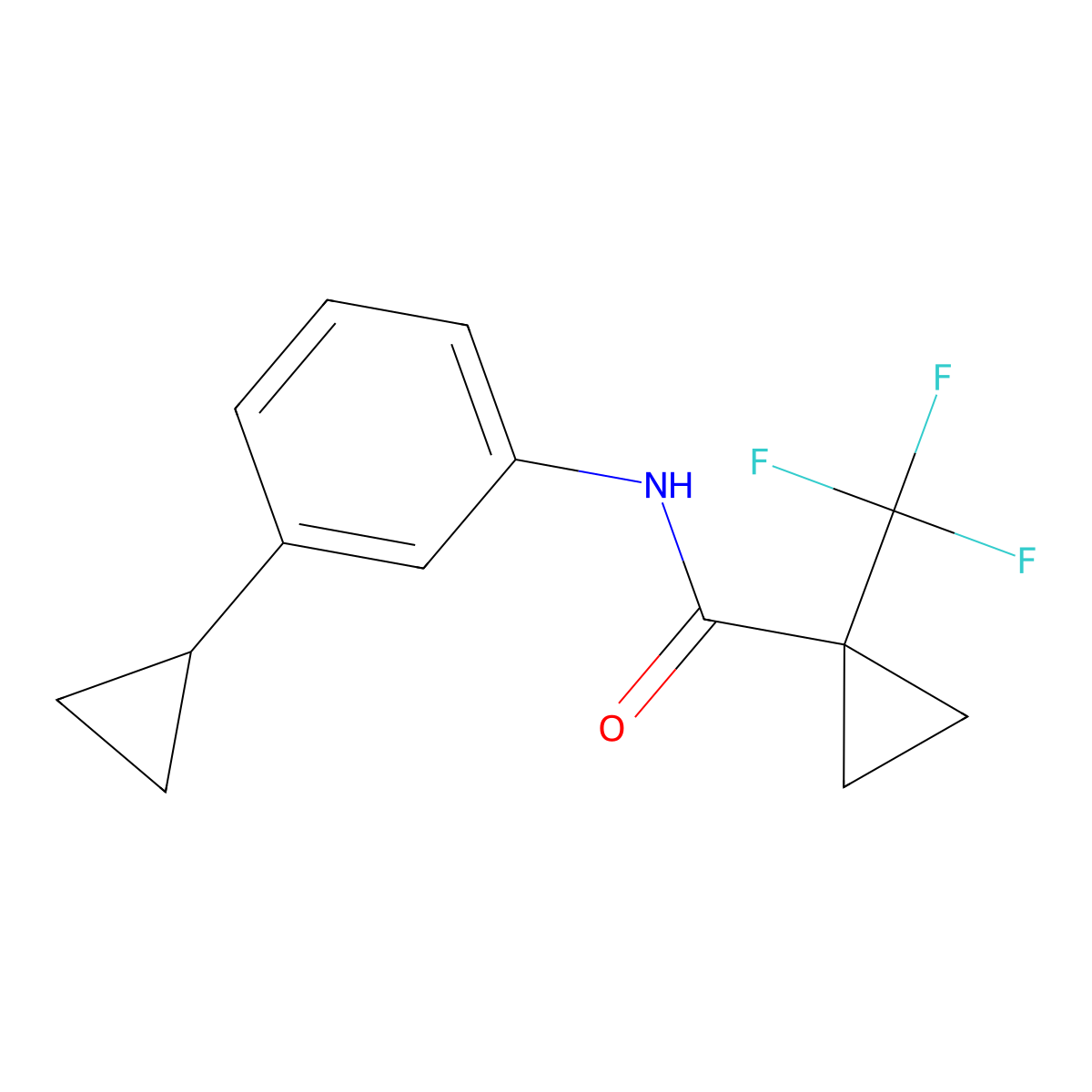 N-(3-Cyclopropylphenyl)-1-(trifluoromethyl)cyclopropanecarboxamide molecular structure, CAS 2470736-83-3