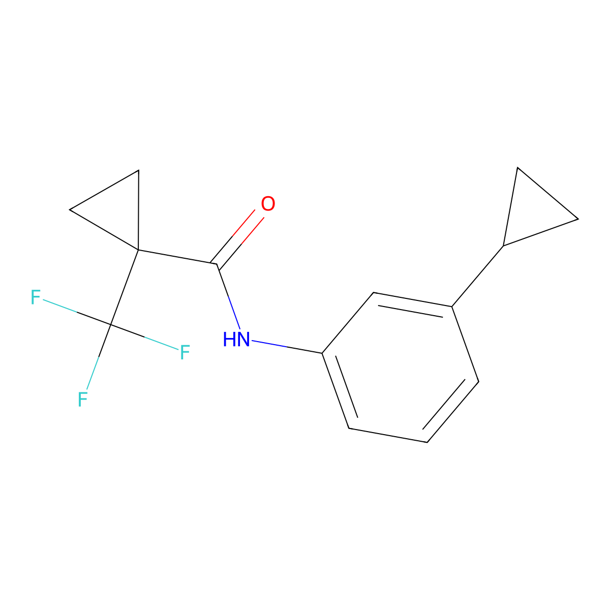 N-(3-Cyclopropylphenyl)-1-(trifluoromethyl)cyclopropanecarboxamide molecular structure, CAS 2470736-83-3