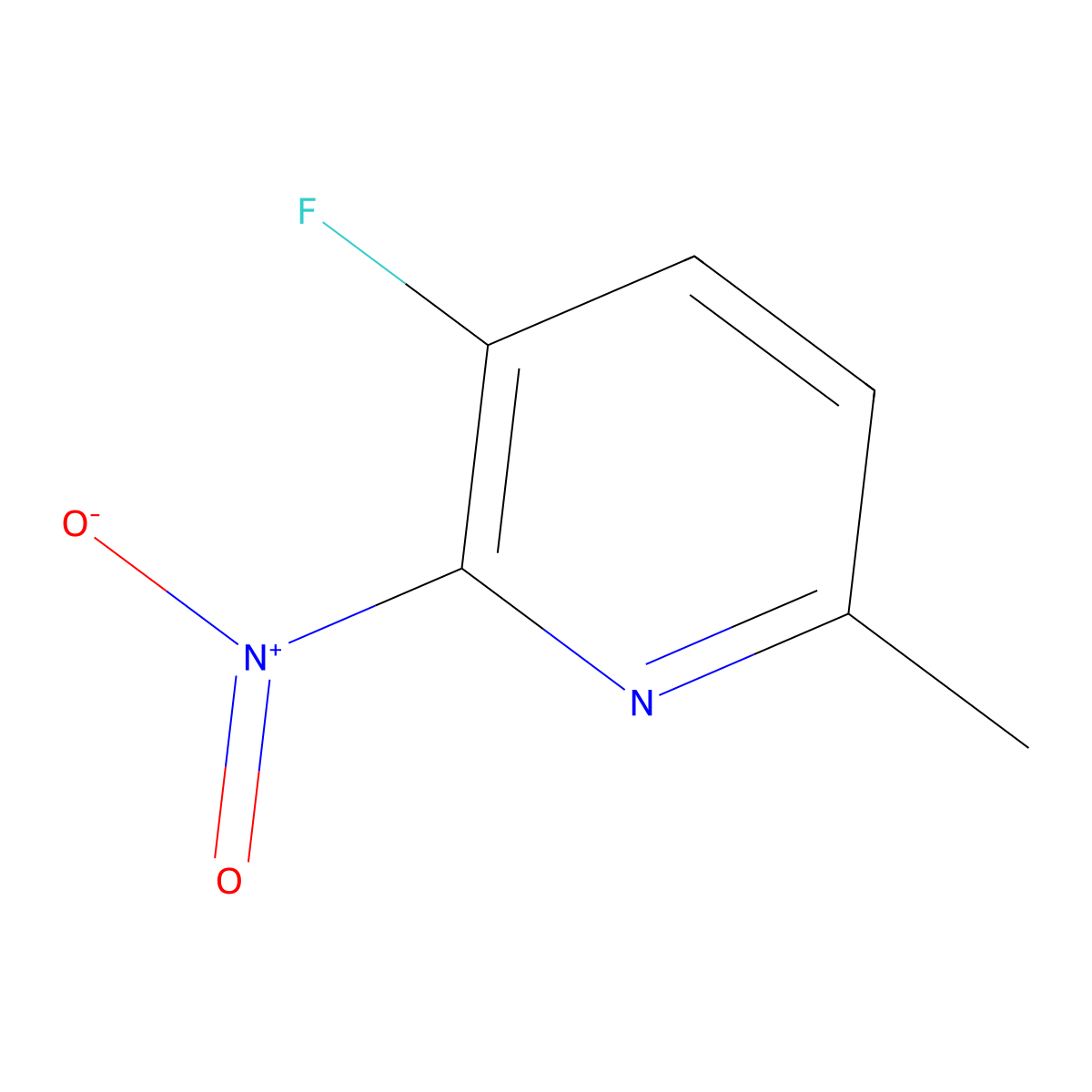 3-Fluoro-6-methyl-2-nitropyridine molecular structure, CAS 247077-46-9