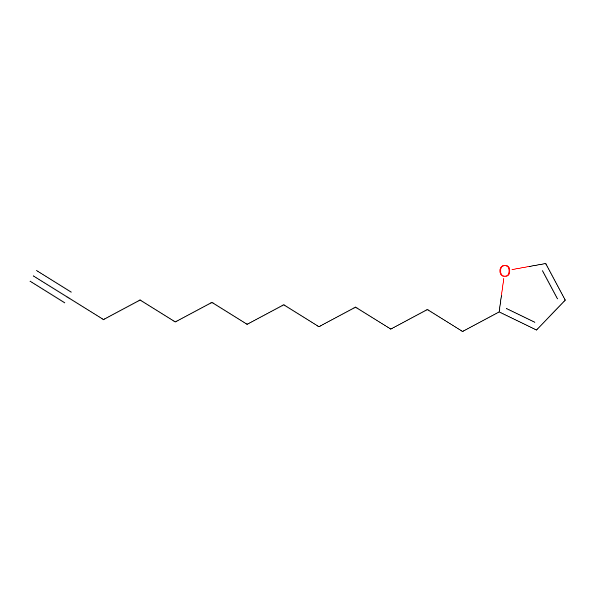 2-(12-Tridecyn-1-yl)furan molecular structure, CAS 24708-33-6