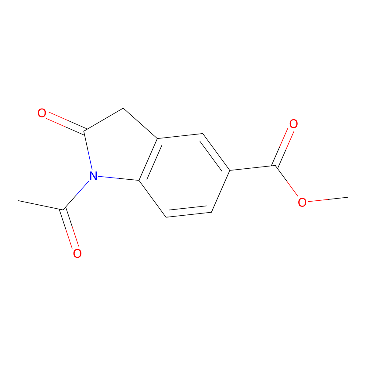 Methyl 1-acetyl-2-oxoindoline-5-carboxylate molecular structure, CAS 247082-83-3