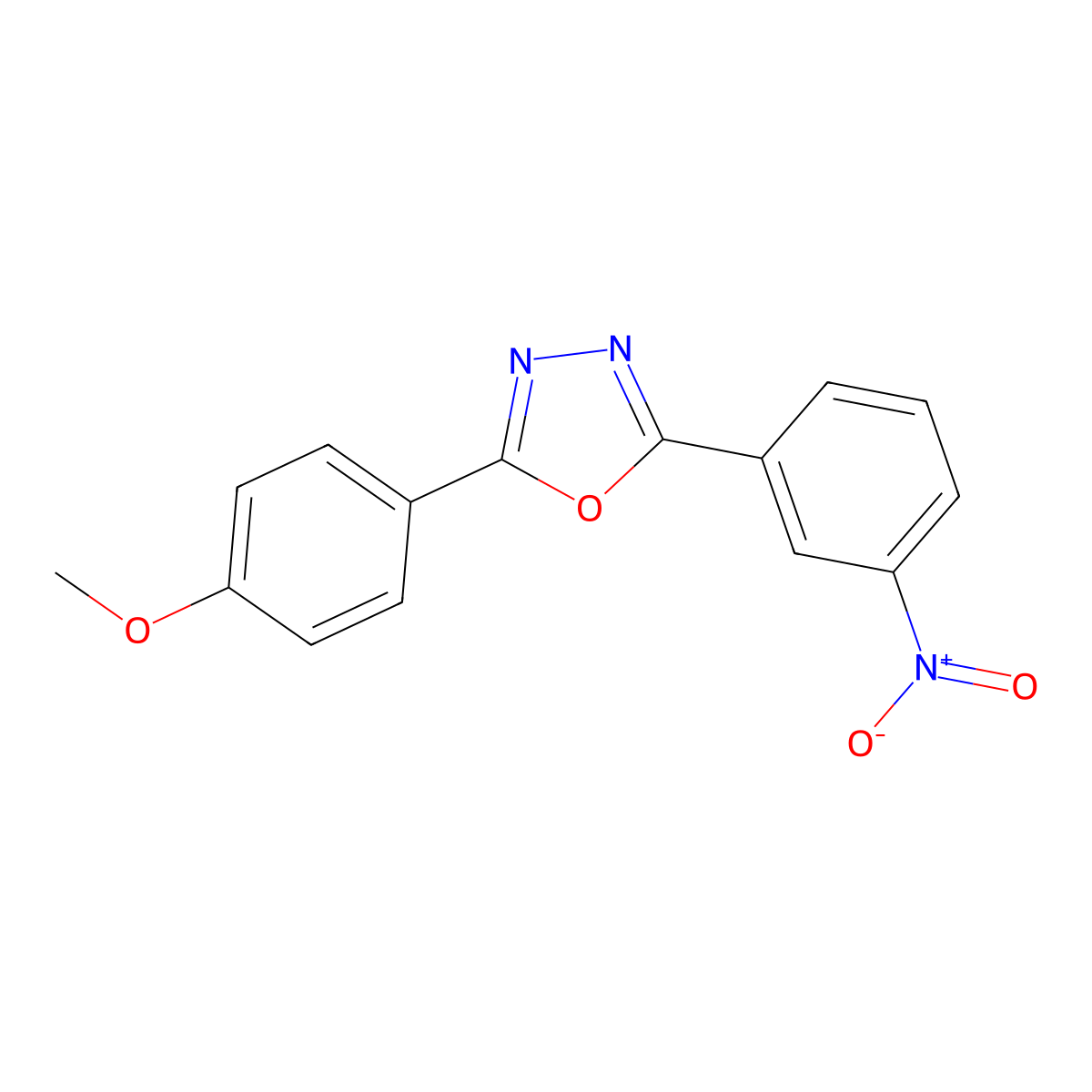 2-(4-Methoxyphenyl)-5-(3-nitrophenyl)-1,3,4-oxadiazole molecular structure, CAS 247085-73-0