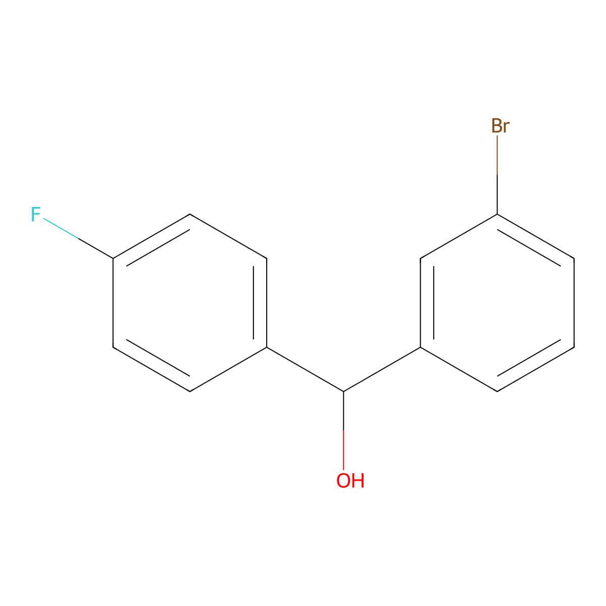 (3-Bromophenyl)(4-fluorophenyl)methanol molecular structure, CAS 247089-76-5