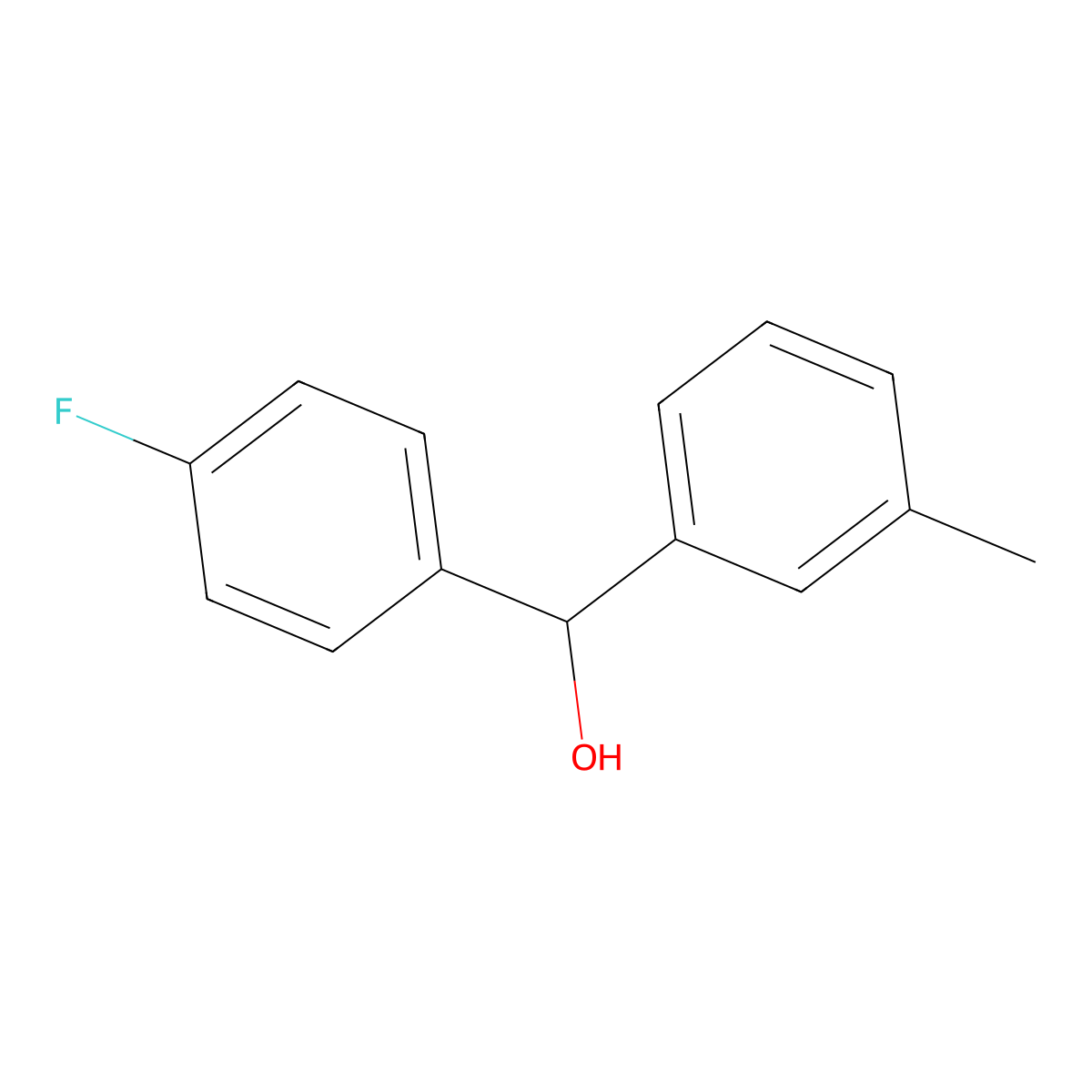 Benzenemethanol, alpha-(4-fluorophenyl)-3-methyl- molecular structure, CAS 247089-77-6
