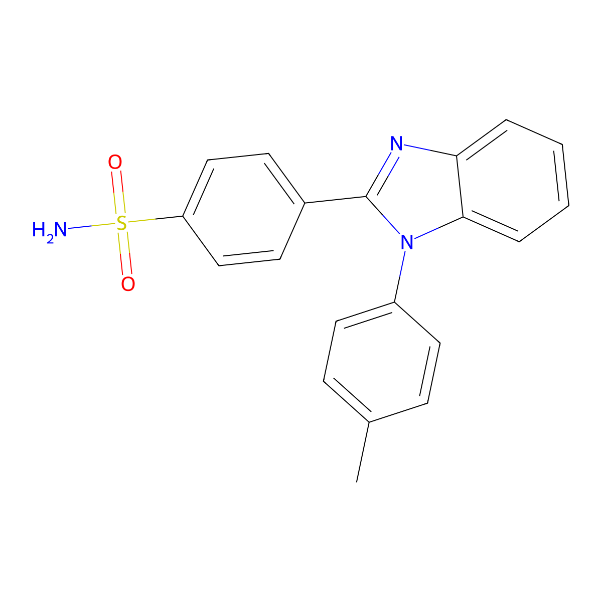 4-[1-(4-Methylphenyl)-1H-benzimidazol-2-yl]benzene-1-sulfonamide molecular structure, CAS 247094-65-1