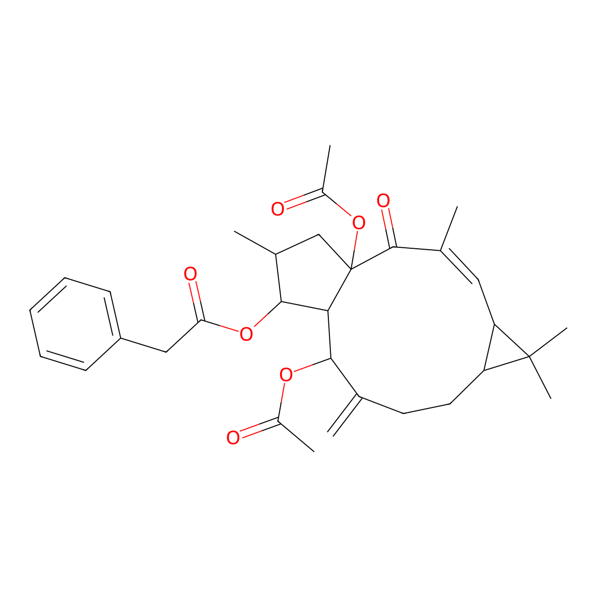 [(1R,5R,7S,12R,13S,14S)-1,11-diacetyloxy-3,6,6,14-tetramethyl-10-methylidene-2-oxo-13-tricyclo[10.3.0.05,7]pentadec-3-enyl] 2-phenylacetate molecular structure, CAS 247099-01-0