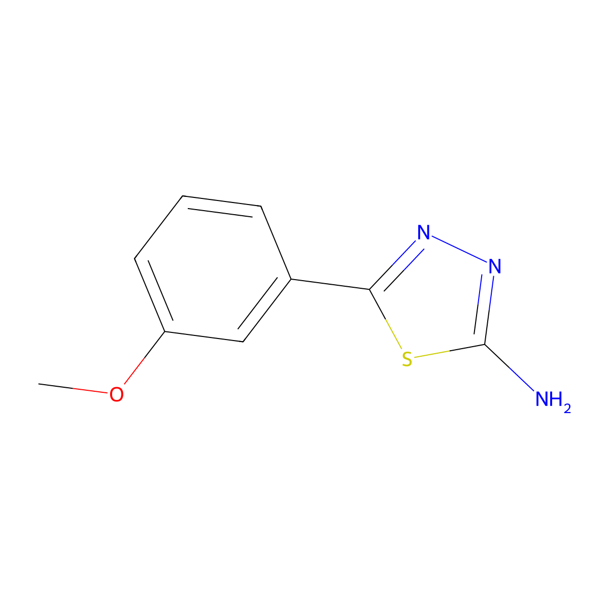 5-(3-Methoxyphenyl)-1,3,4-thiadiazol-2-amine molecular structure, CAS 247109-15-5