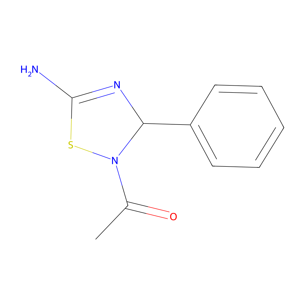 1-(5-Amino-3-phenyl-3H-[1,2,4]thiadiazol-2-yl)-ethanone molecular structure, CAS 247109-18-8