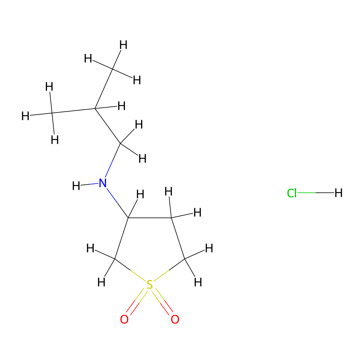 3-(Isobutylamino)tetrahydrothiophene 1,1-dioxide hydrochloride molecular structure, CAS 247109-25-7