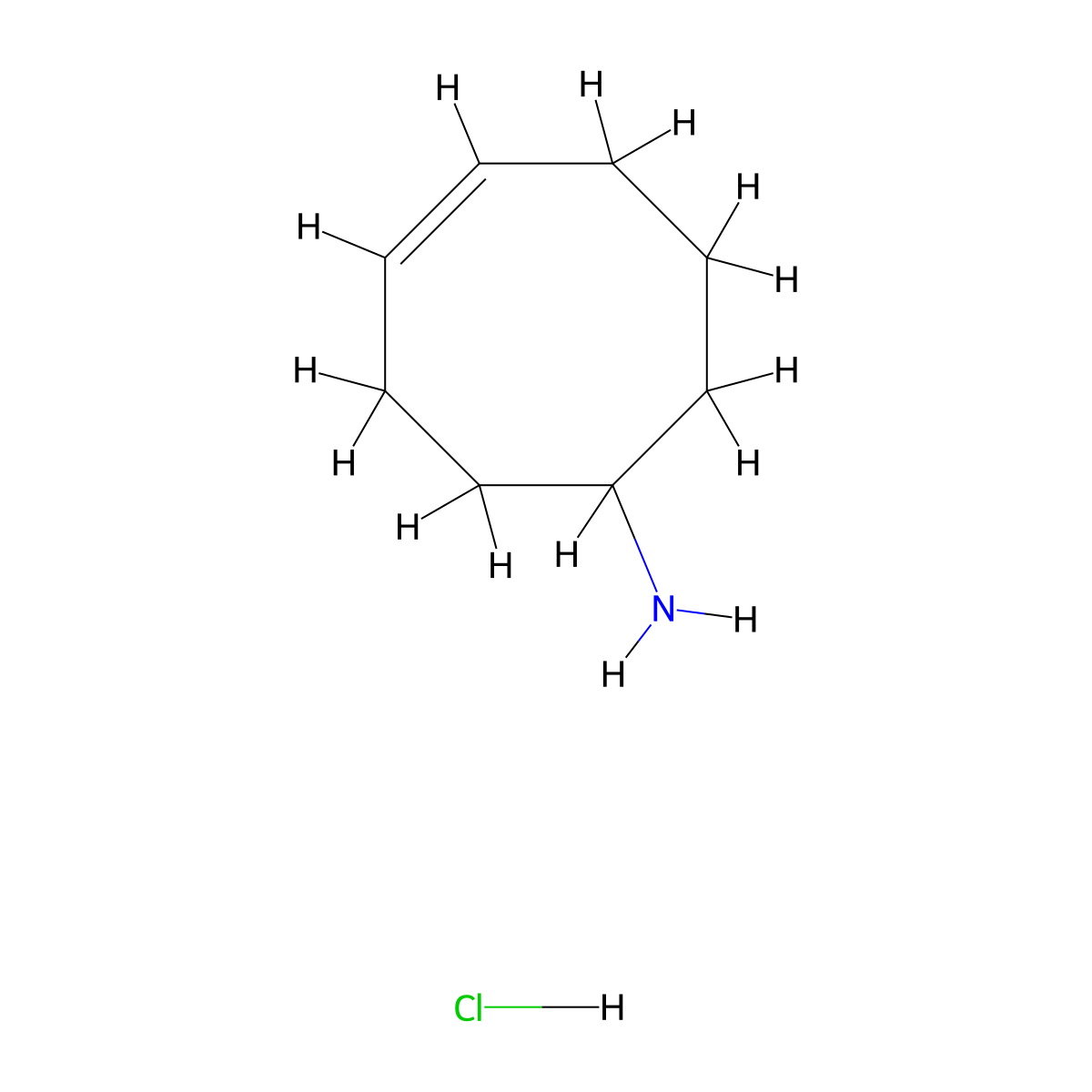 (4Z)-cyclooct-4-en-1-amine hydrochloride molecular structure, CAS 24711-13-5