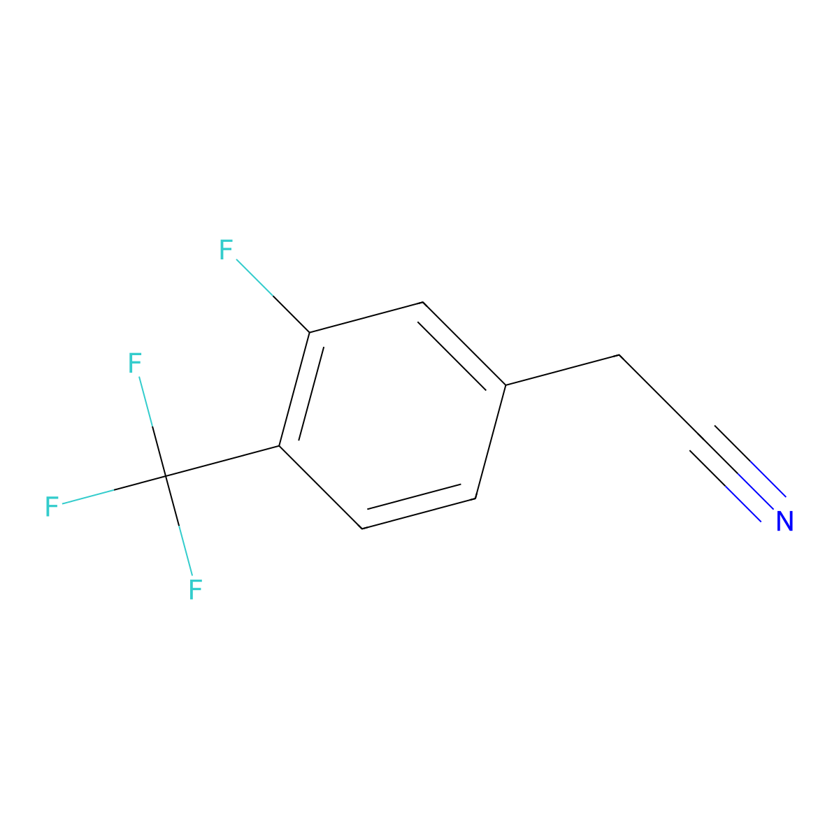 2-[3-Fluoro-4-(trifluoromethyl)phenyl]acetonitrile molecular structure, CAS 247113-90-2
