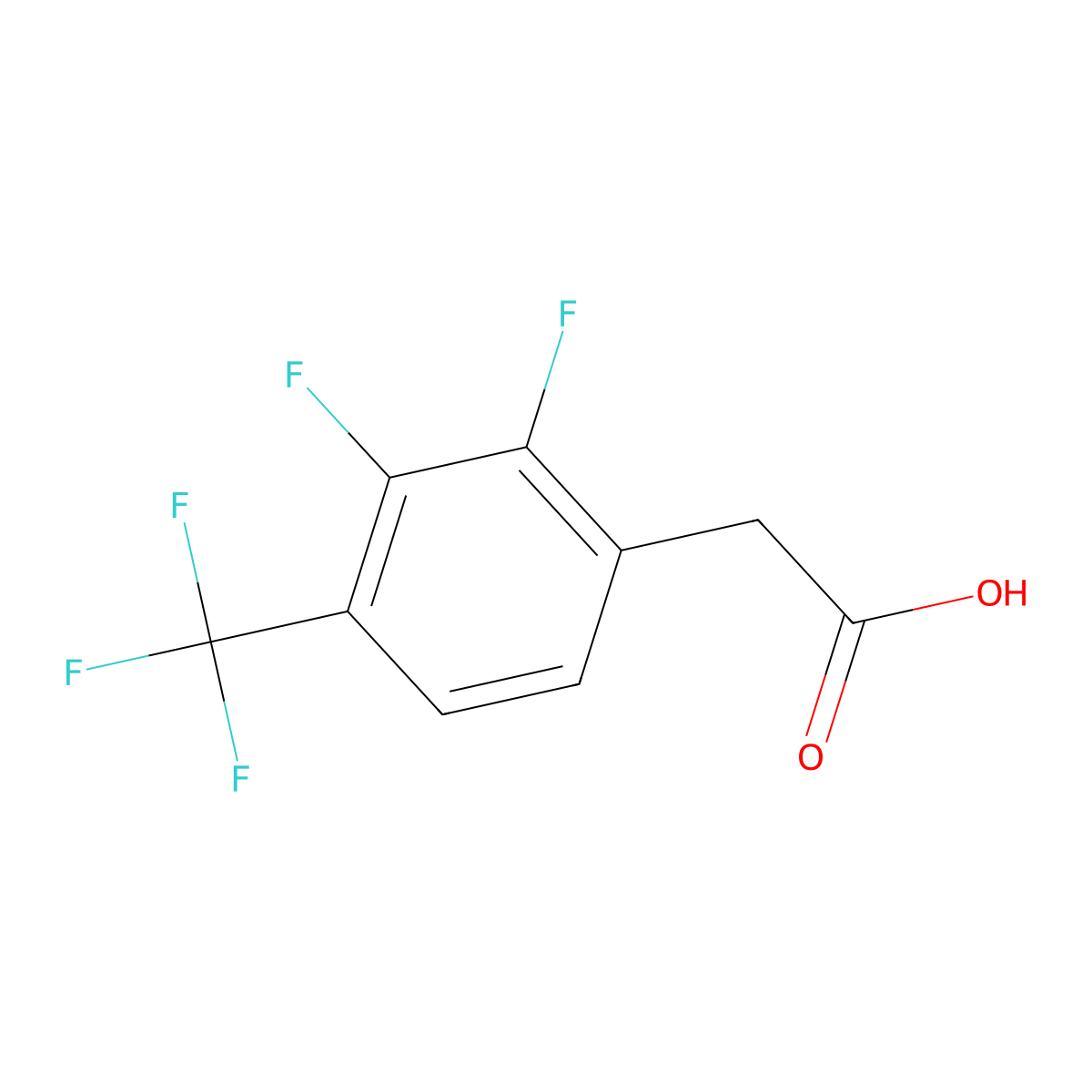 2,3-Difluoro-4-(trifluoromethyl)phenylacetic acid molecular structure, CAS 247113-95-7