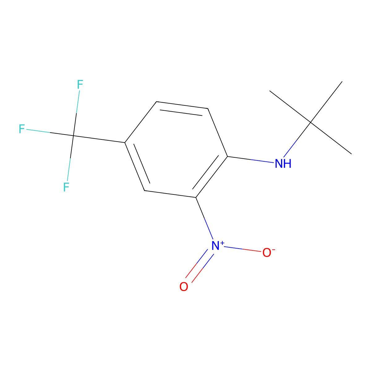 N-tert-butyl-2-nitro-4-(trifluoromethyl)aniline molecular structure, CAS 247113-96-8