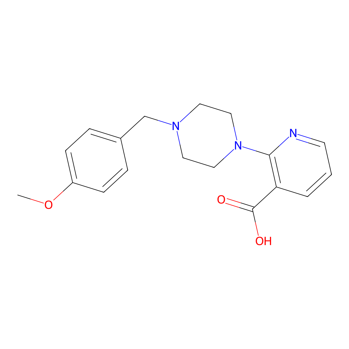 2-{4-[(4-Methoxyphenyl)methyl]piperazin-1-yl}pyridine-3-carboxylic acid molecular structure, CAS 247117-88-0