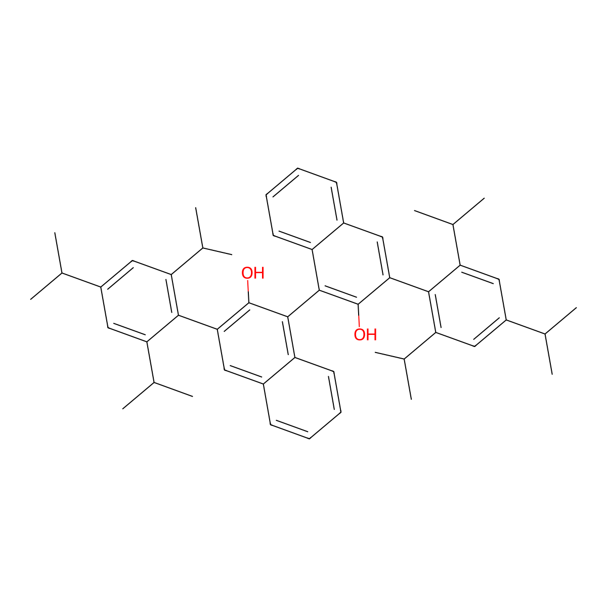 (R)-3,3'-Bis(2,4,6-triisopropylphenyl)-[1,1'-binaphthalene]-2,2'-diol molecular structure, CAS 247123-09-7
