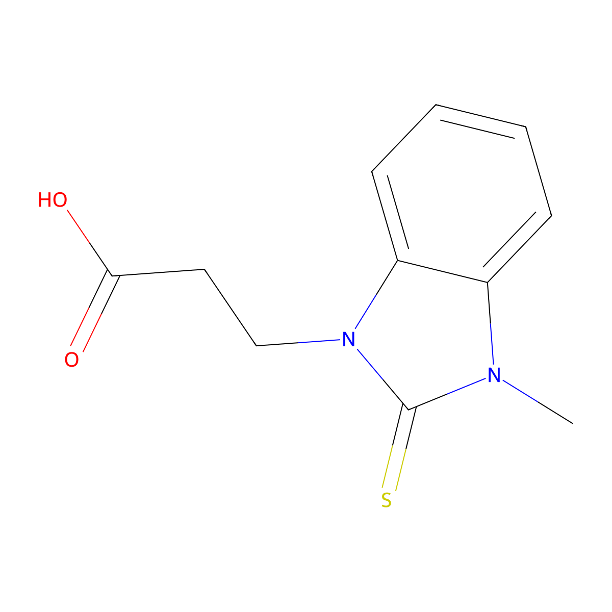 3-(3-Methyl-2-thioxo-2,3-dihydro-benzoimidazol-1-yl)-propionic acid molecular structure, CAS 247128-23-0