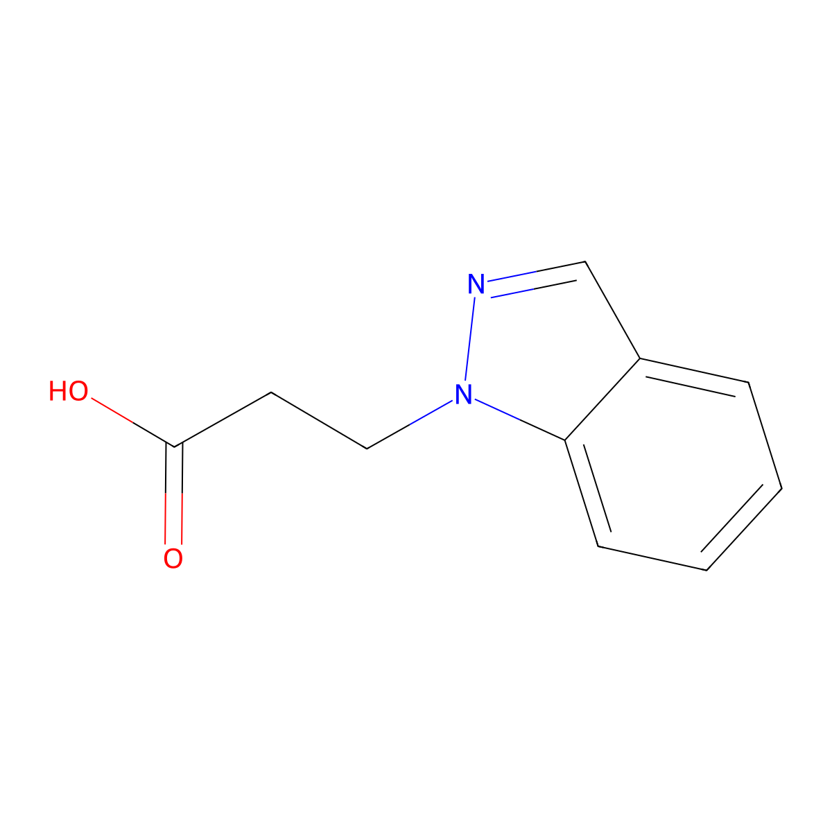 3-(1H-indazol-1-yl)propanoic acid molecular structure, CAS 247128-24-1