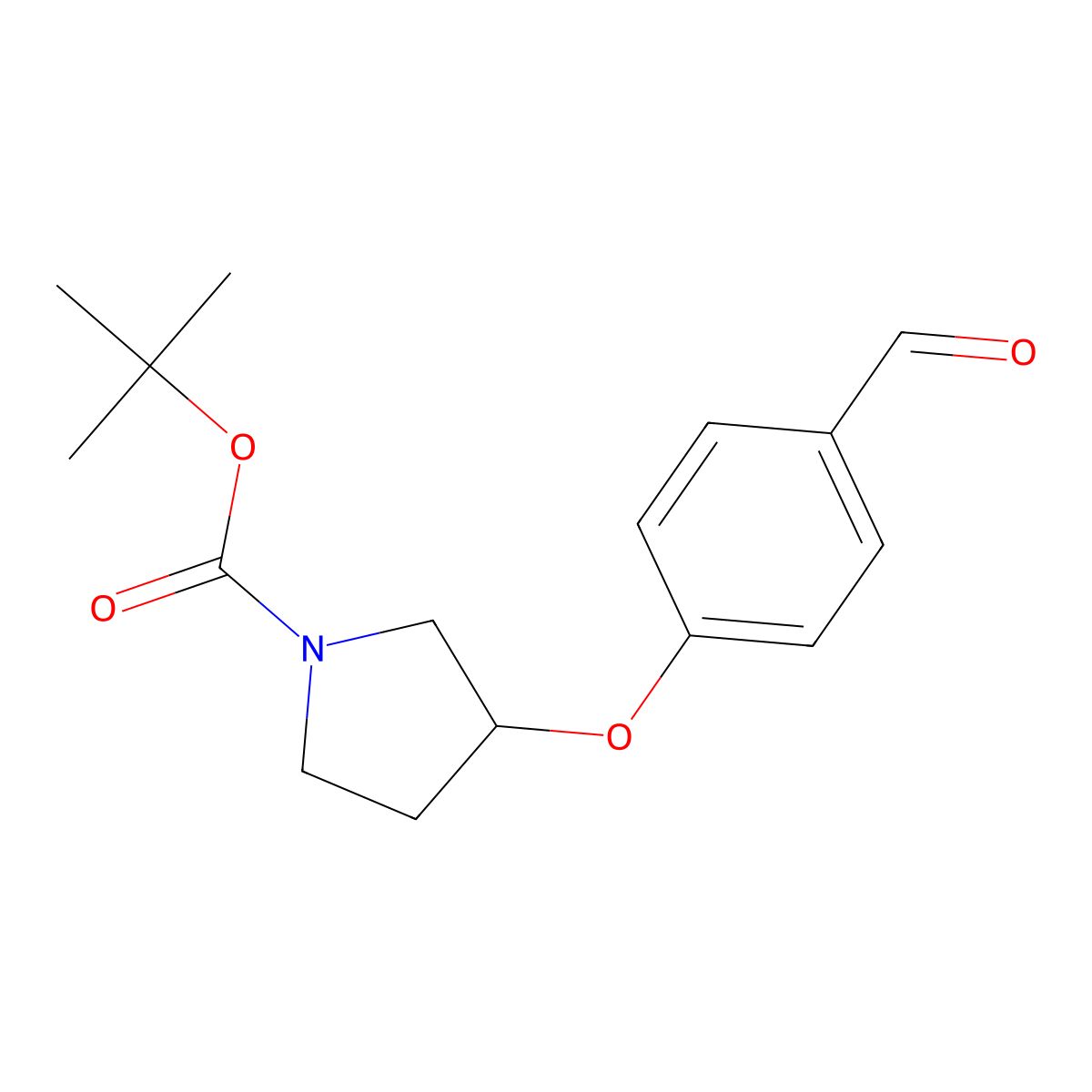 4-(1-tert-Butoxycarbonylpyrrolidin-3-yloxy)benzaldehyde molecular structure, CAS 247132-69-0