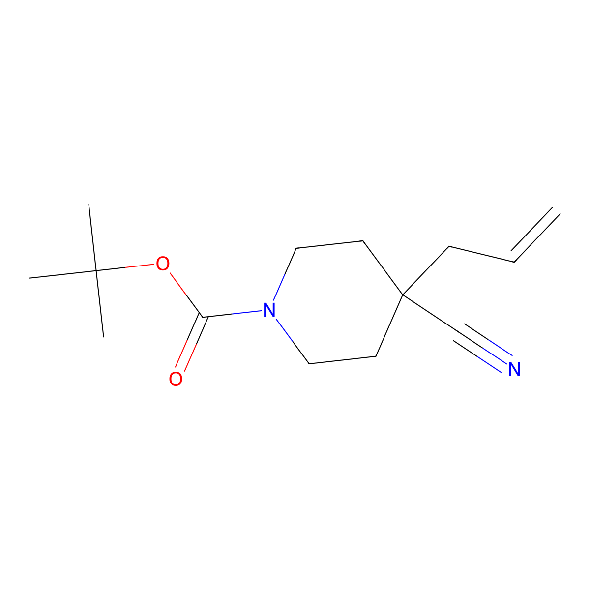 tert-Butyl 4-allyl-4-cyanopiperidine-1-carboxylate molecular structure, CAS 247133-08-0