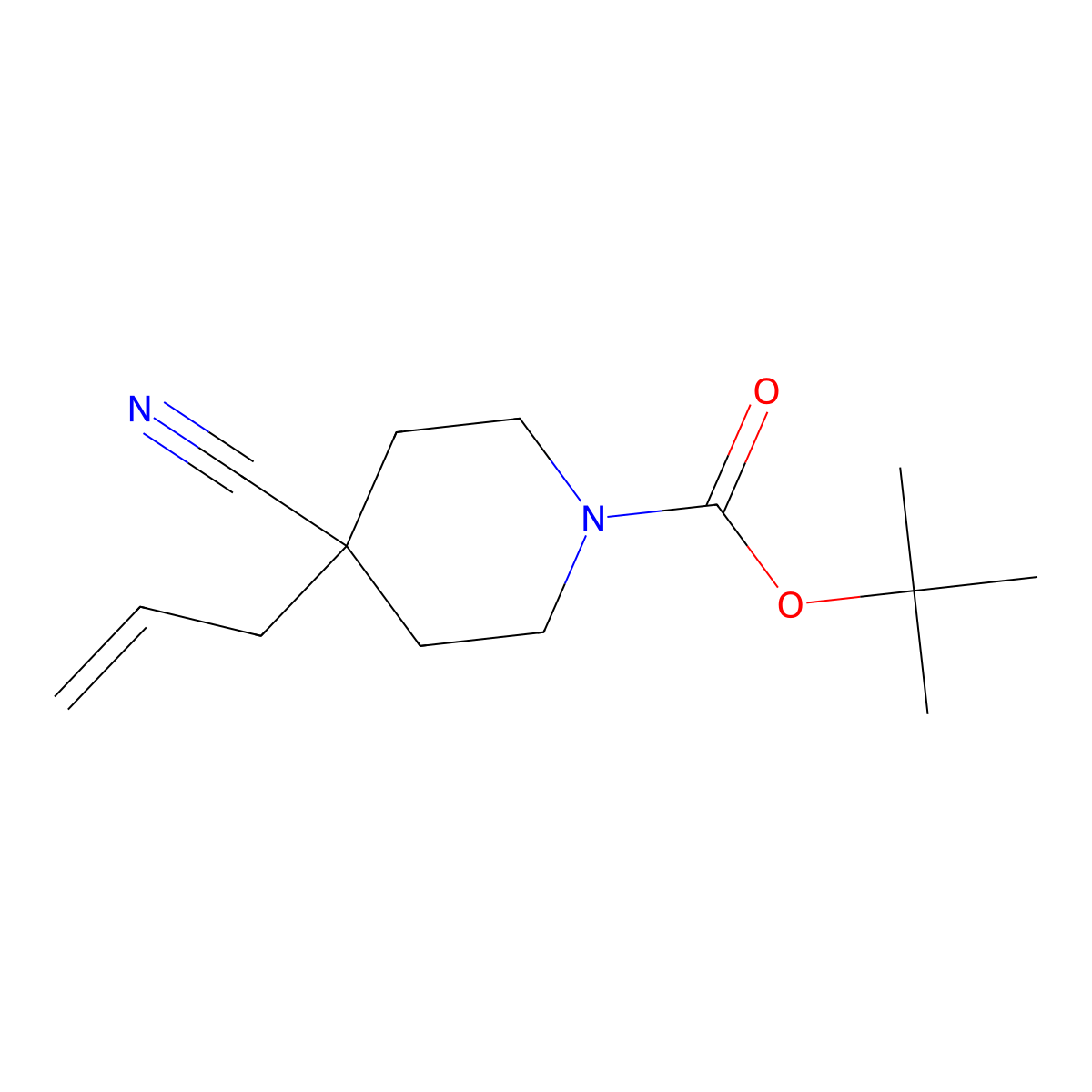 tert-Butyl 4-allyl-4-cyanopiperidine-1-carboxylate molecular structure, CAS 247133-08-0