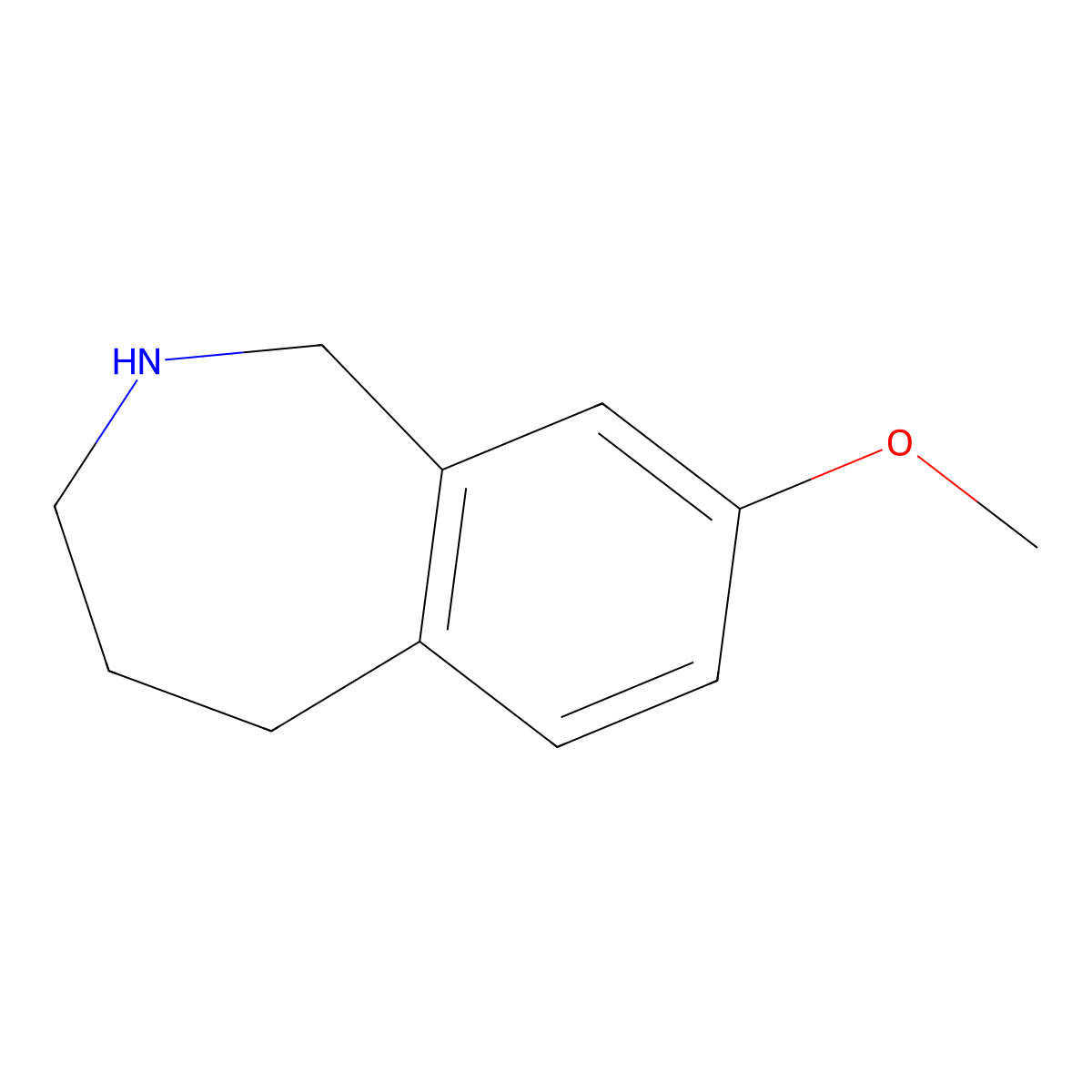 8-Methoxy-2,3,4,5-tetrahydro-1H-benzo(c)azepine molecular structure, CAS 247133-22-8