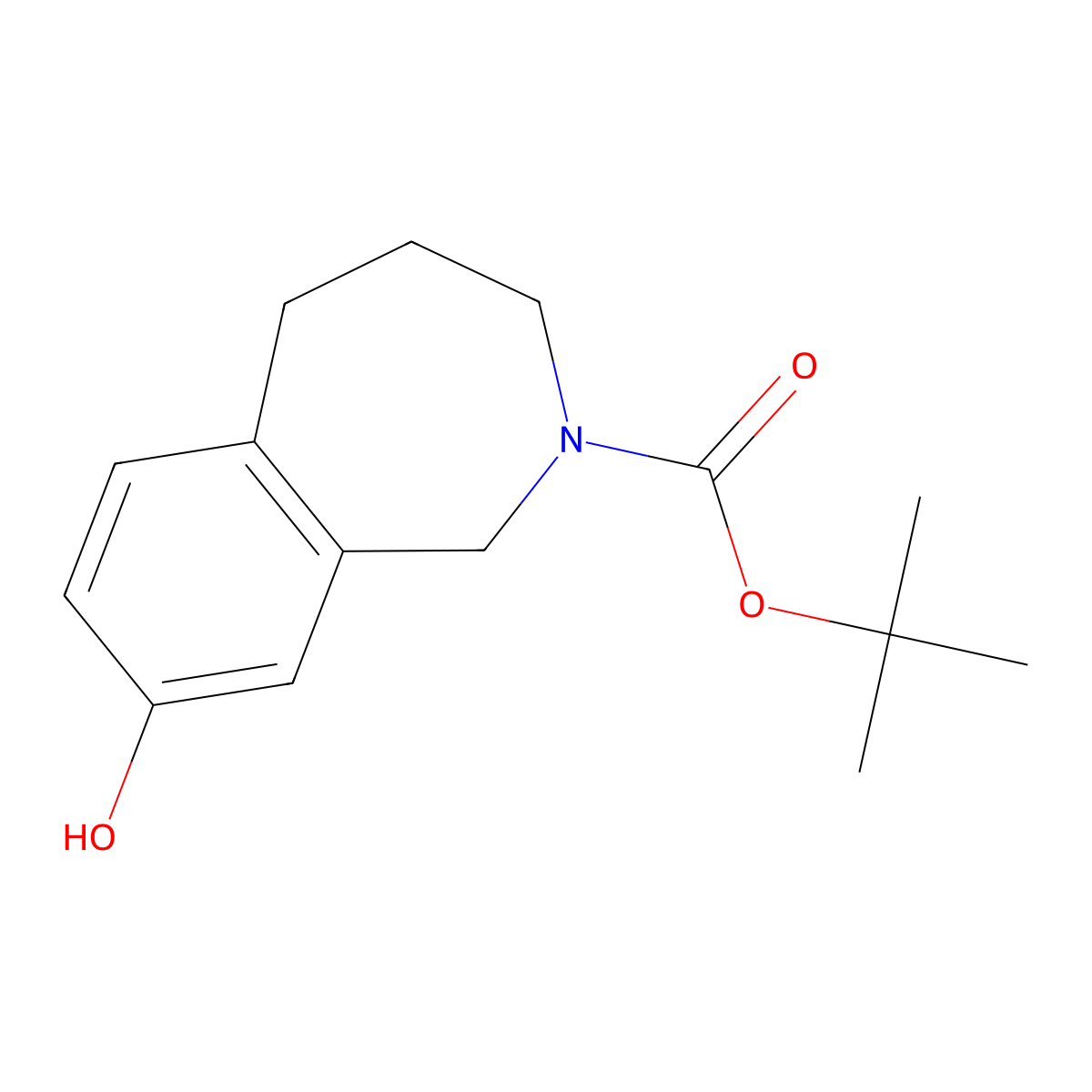 tert-Butyl 8-hydroxy-1,3,4,5-tetrahydro-2H-benzo[c]azepine-2-carboxylate molecular structure, CAS 247133-24-0