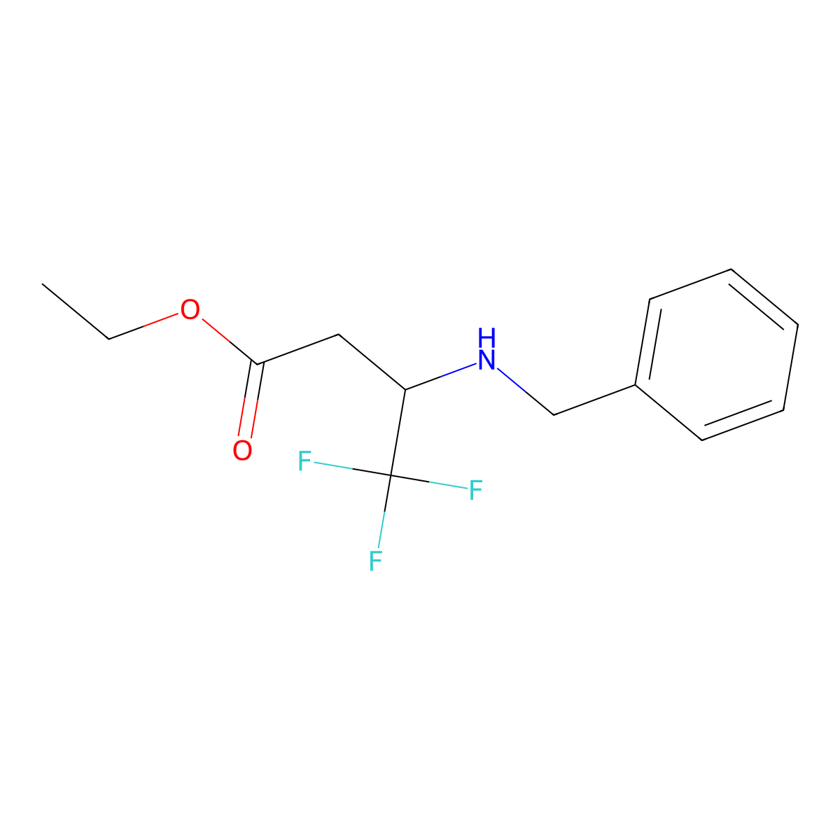 Ethyl 3-(benzylamino)-4,4,4-trifluorobutanoate molecular structure, CAS 247134-05-0