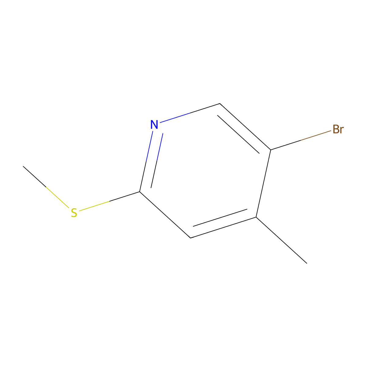 5-Bromo-4-methyl-2-(methylthio)pyridine molecular structure, CAS 247135-44-0
