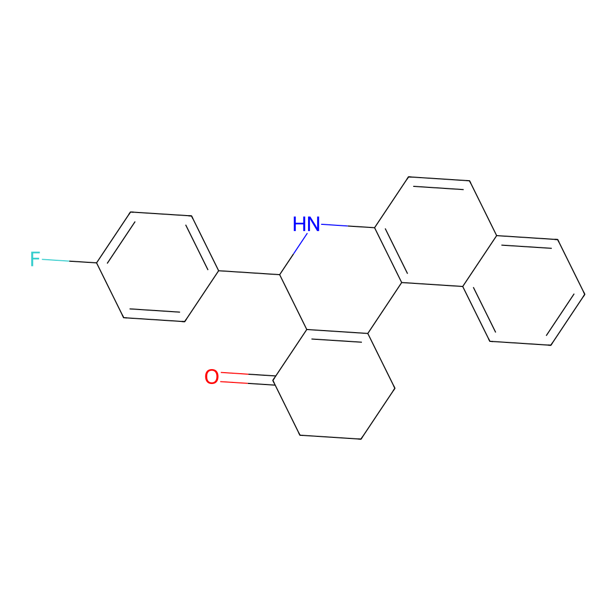5-(4-fluorophenyl)-2,3,5,6-tetrahydrobenzo[a]phenanthridin-4(1H)-one molecular structure, CAS 247138-28-9