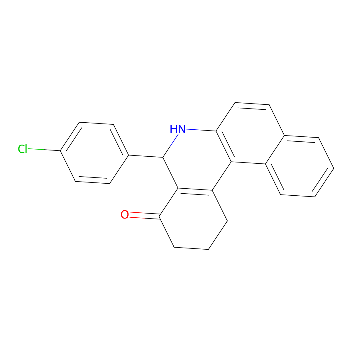 5-(4-chlorophenyl)-2,3,5,6-tetrahydrobenzo[a]phenanthridin-4(1H)-one molecular structure, CAS 247138-30-3