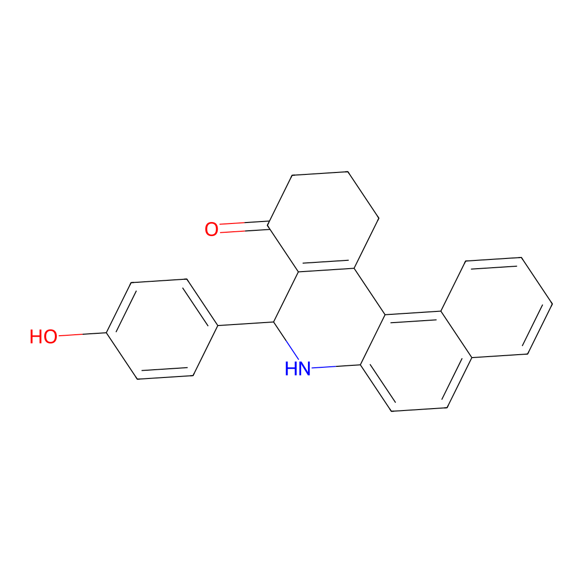 5-(4-hydroxyphenyl)-2,3,5,6-tetrahydrobenzo[a]phenanthridin-4(1H)-one molecular structure, CAS 247138-39-2