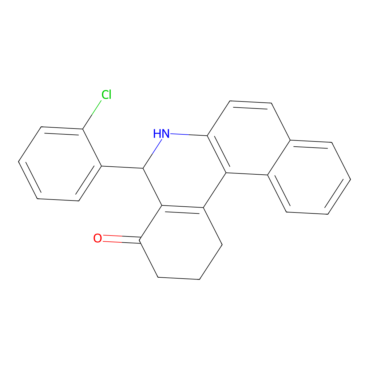 5-(2-chlorophenyl)-2,3,5,6-tetrahydrobenzo[a]phenanthridin-4(1H)-one molecular structure, CAS 247138-42-7