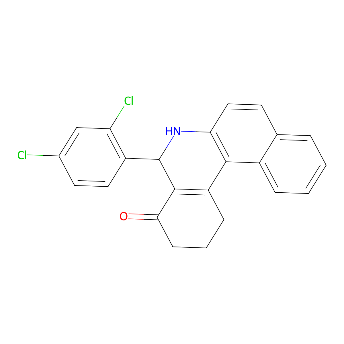 5-(2,4-dichlorophenyl)-2,3,5,6-tetrahydrobenzo[a]phenanthridin-4(1H)-one molecular structure, CAS 247138-43-8