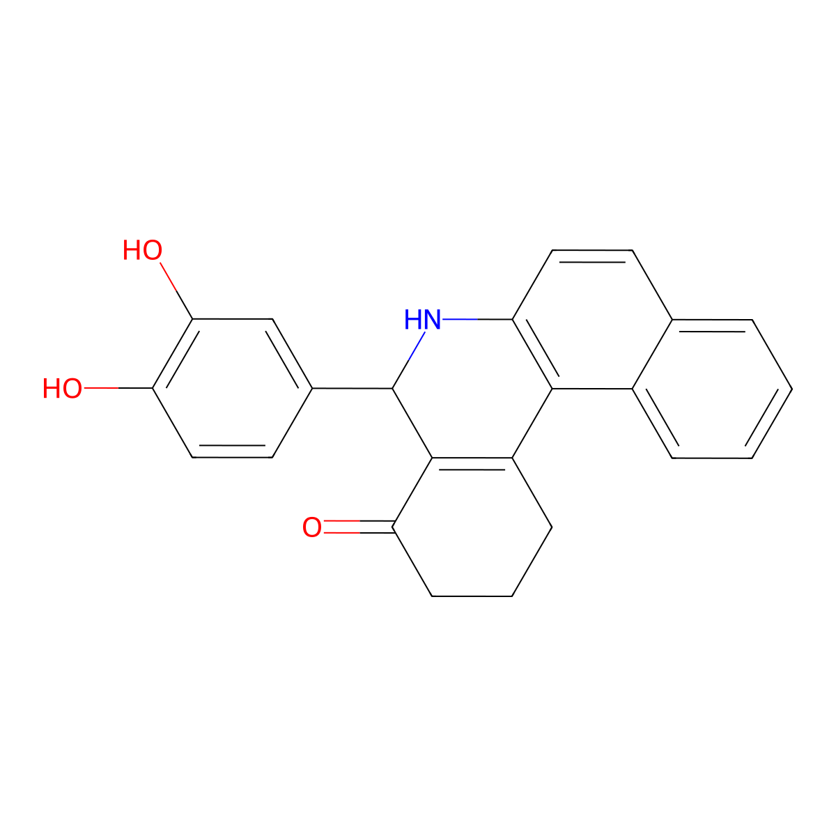 5-(3,4-dihydroxyphenyl)-2,3,5,6-tetrahydrobenzo[a]phenanthridin-4(1H)-one molecular structure, CAS 247138-45-0