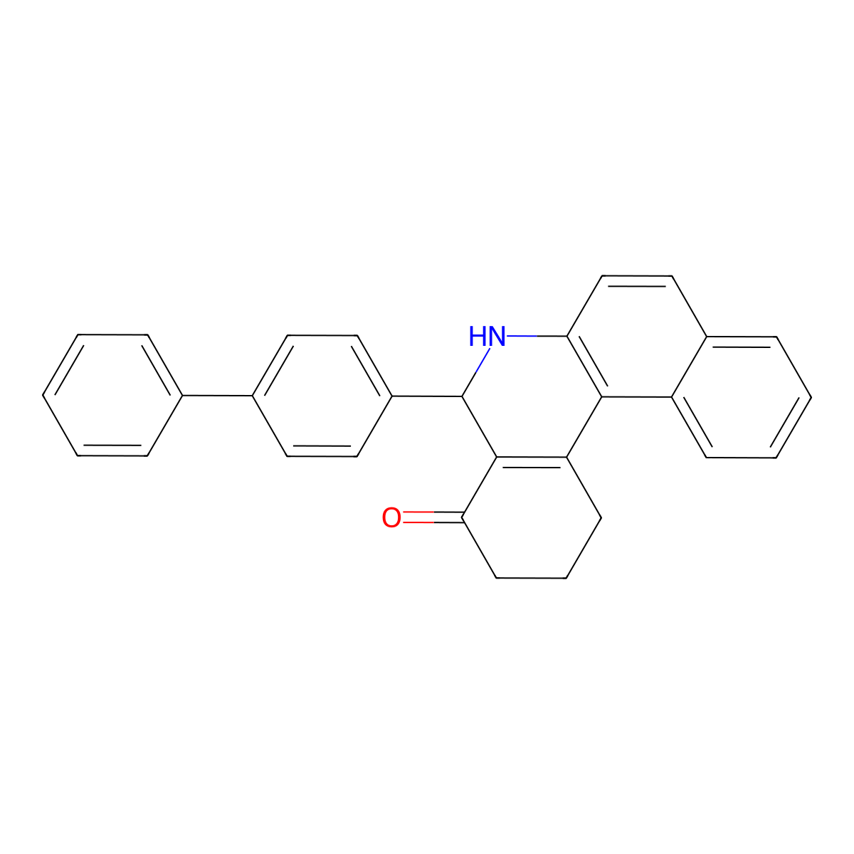 5-(4-phenylphenyl)-2,3,5,6-tetrahydro-1H-benzo[a]phenanthridin-4-one molecular structure, CAS 247138-51-8