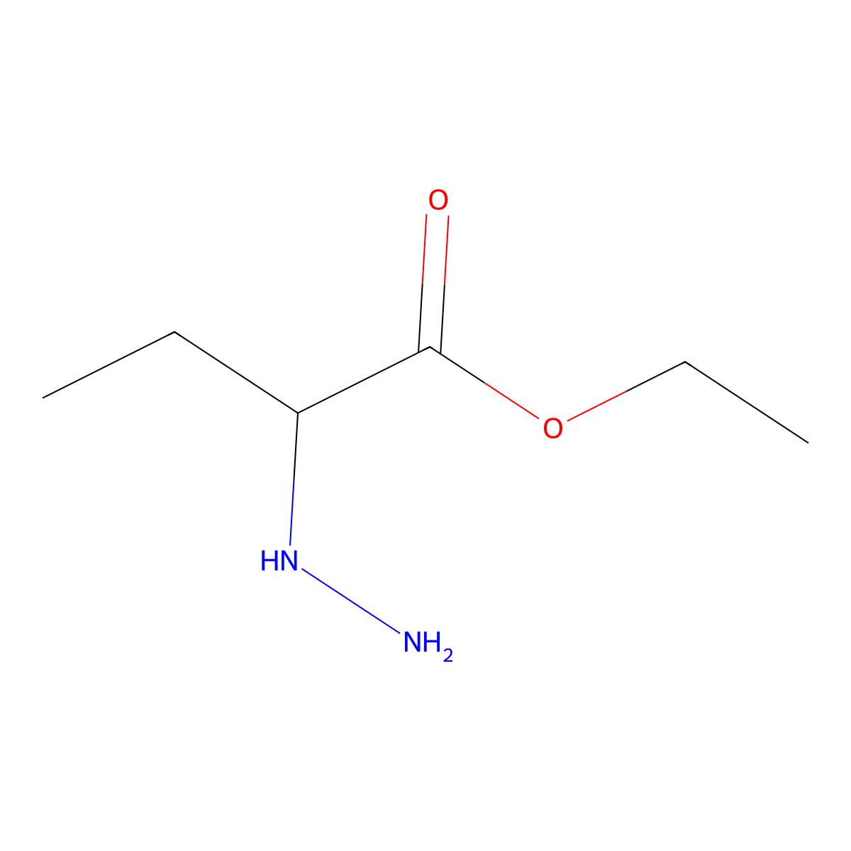 Ethyl 2-hydrazinylbutanoate molecular structure, CAS 24716-81-2