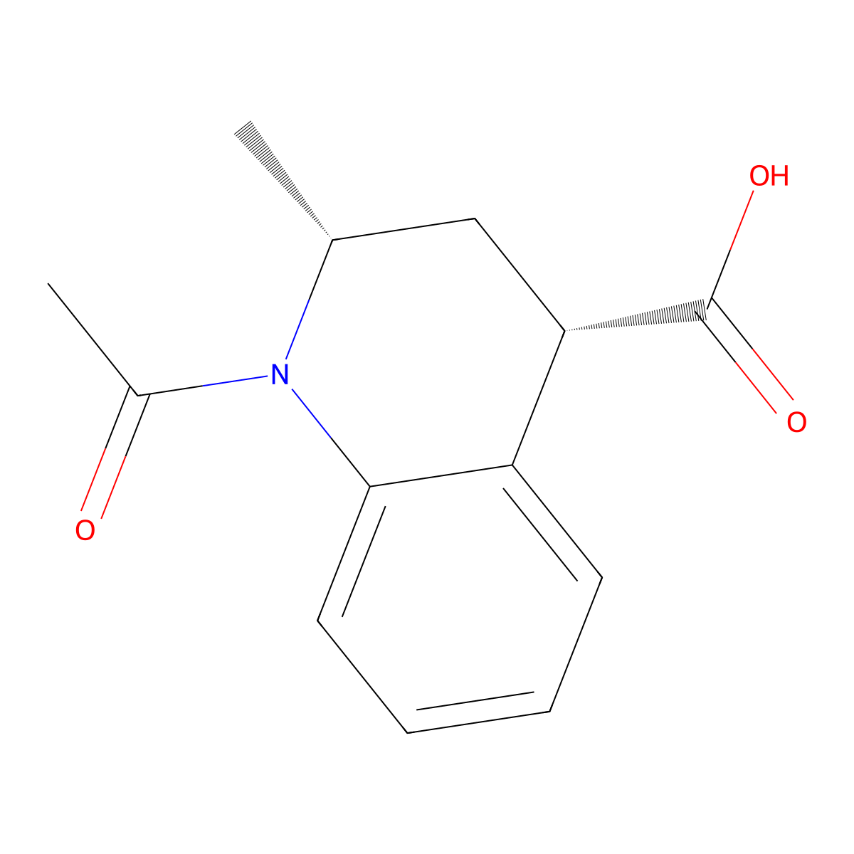 rac-(2R,4S)-1-acetyl-2-methyl-1,2,3,4-tetrahydroquinoline-4-carboxylic acid molecular structure, CAS 2471623-12-6