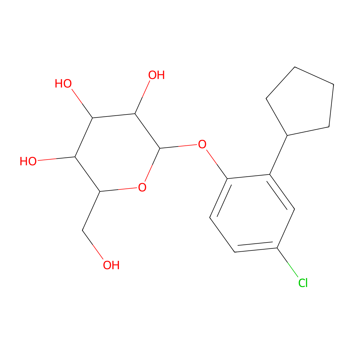 4-Chloro-2-cyclopentylphenyl-beta-D-galactopyranoside molecular structure, CAS 24718-43-2