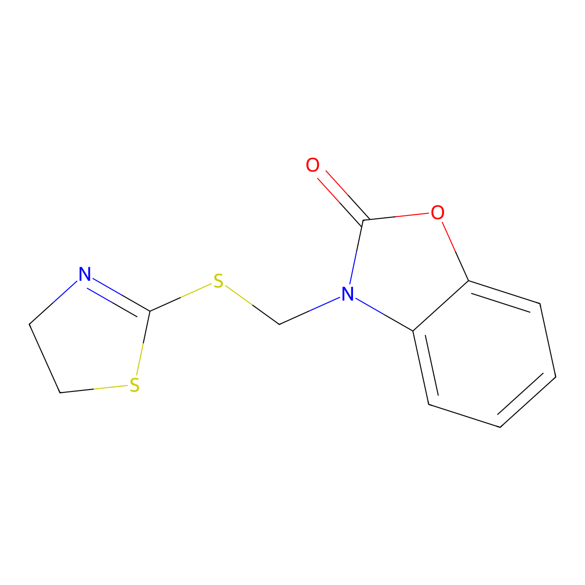 3-(4,5-Dihydro-1,3-thiazol-2-ylsulfanylmethyl)-1,3-benzoxazol-2-one molecular structure, CAS 247181-70-0
