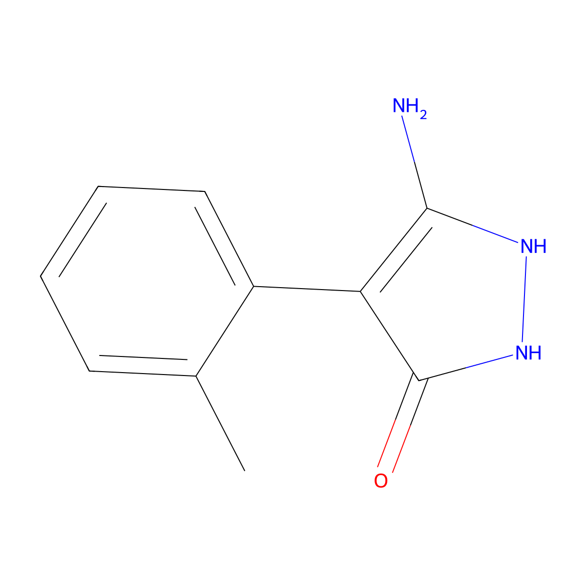 5-Amino-4-(o-tolyl)-1,2-dihydropyrazol-3-one molecular structure, CAS 247184-07-2