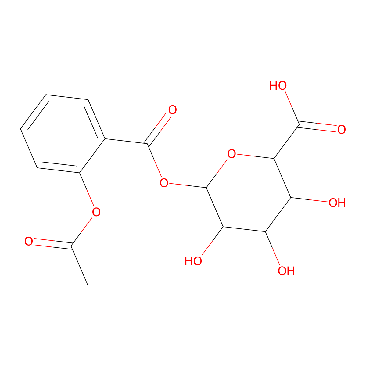 Acetylsalicylic acid acyl-beta-D-glucuronide molecular structure, CAS 24719-72-0