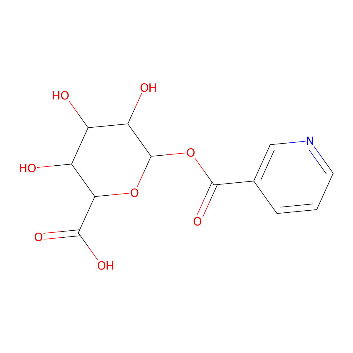 3,4,5-Trihydroxy-6-(pyridine-3-carbonyloxy)oxane-2-carboxylic acid molecular structure, CAS 24719-73-1