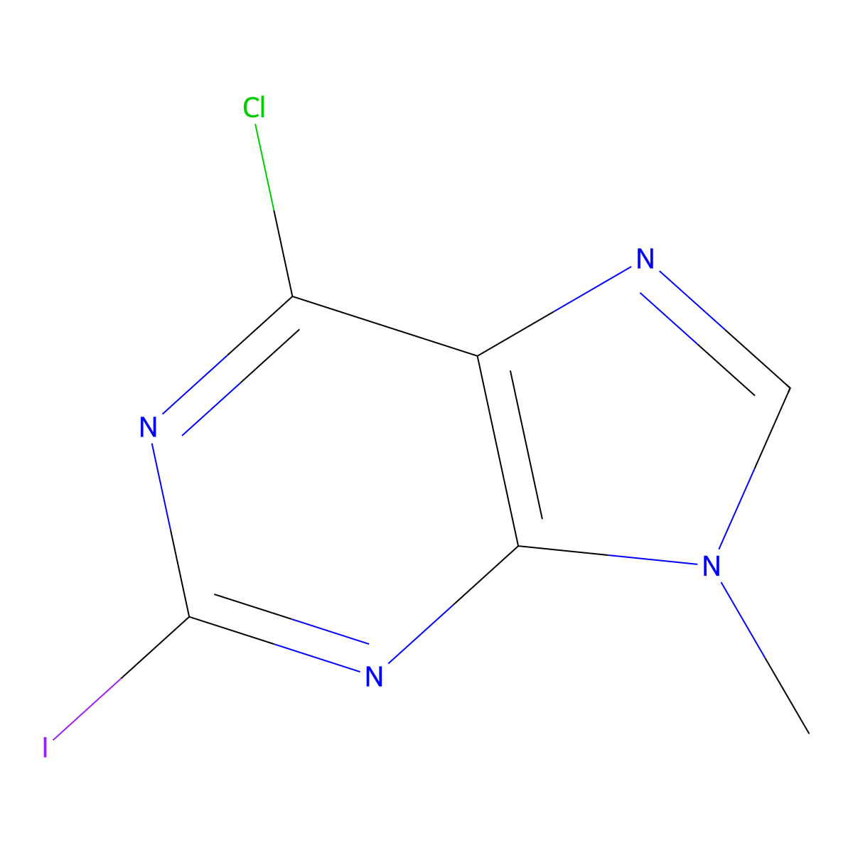 6-chloro-2-iodo-9-methyl-9H-purine molecular structure, CAS 247193-36-8