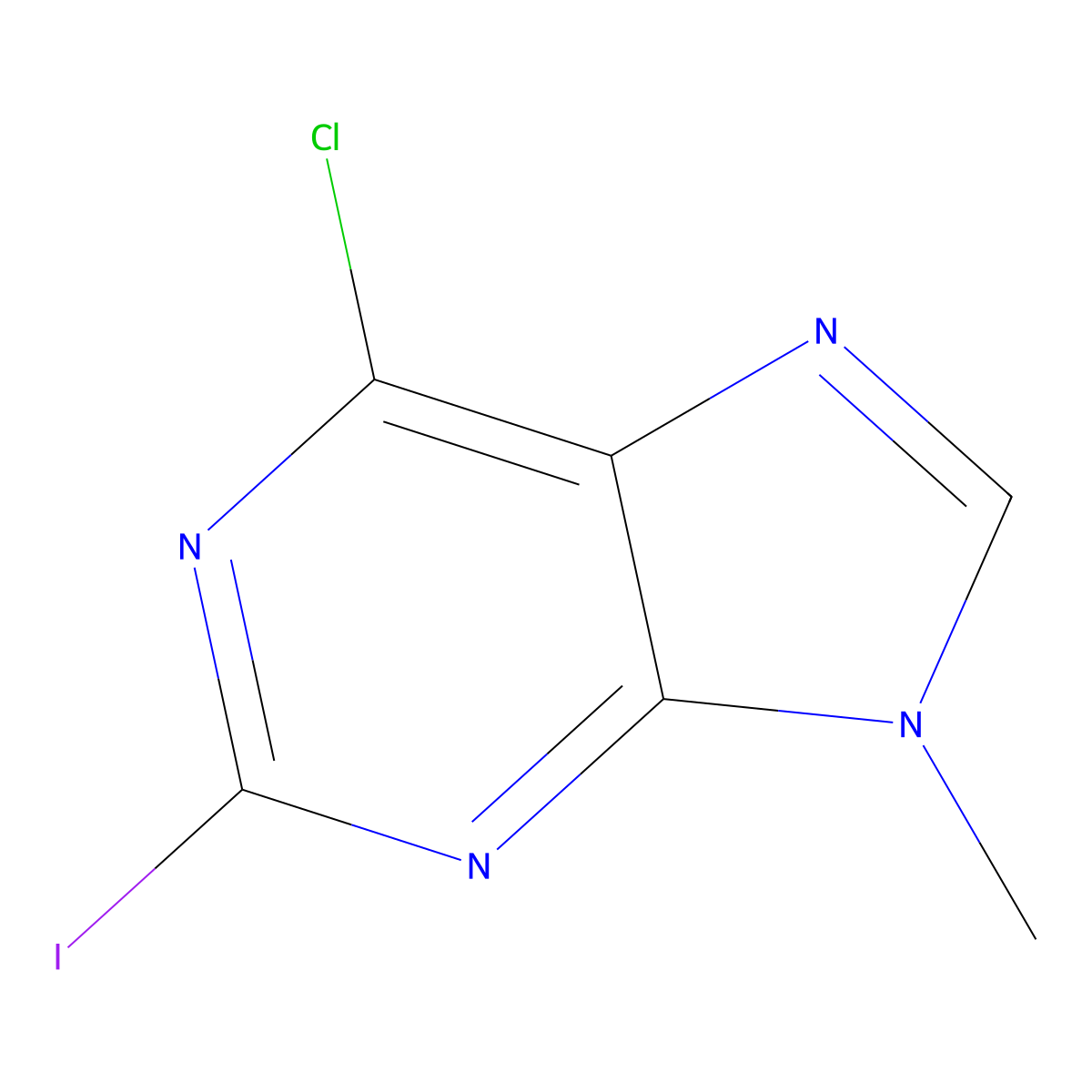 6-chloro-2-iodo-9-methyl-9H-purine molecular structure, CAS 247193-36-8