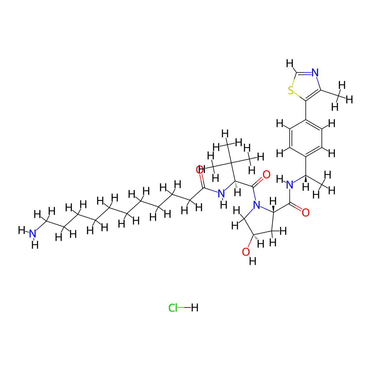 (S,R,S)-AHPC-Me-C10-NH2 hydrochloride molecular structure, CAS 2471970-07-5