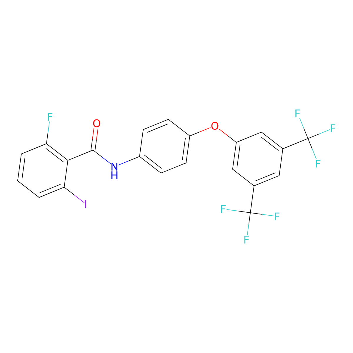 N-(4-(3,5-bis(trifluoromethyl)phenoxy)phenyl)-2-fluoro-6-iodobenzamide molecular structure, CAS 2471982-20-2